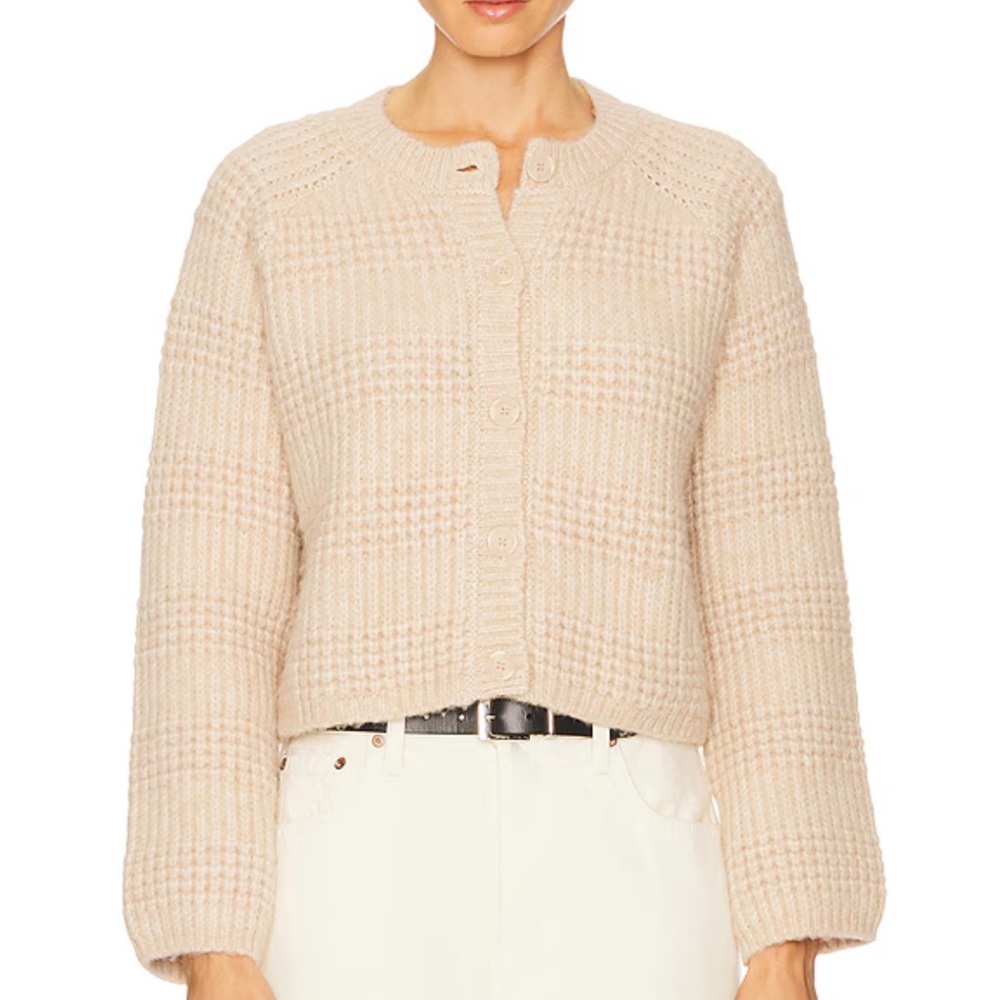 Jane Cardigan in Oat Stitches & Stripes (size L) - Picture 2 of 9